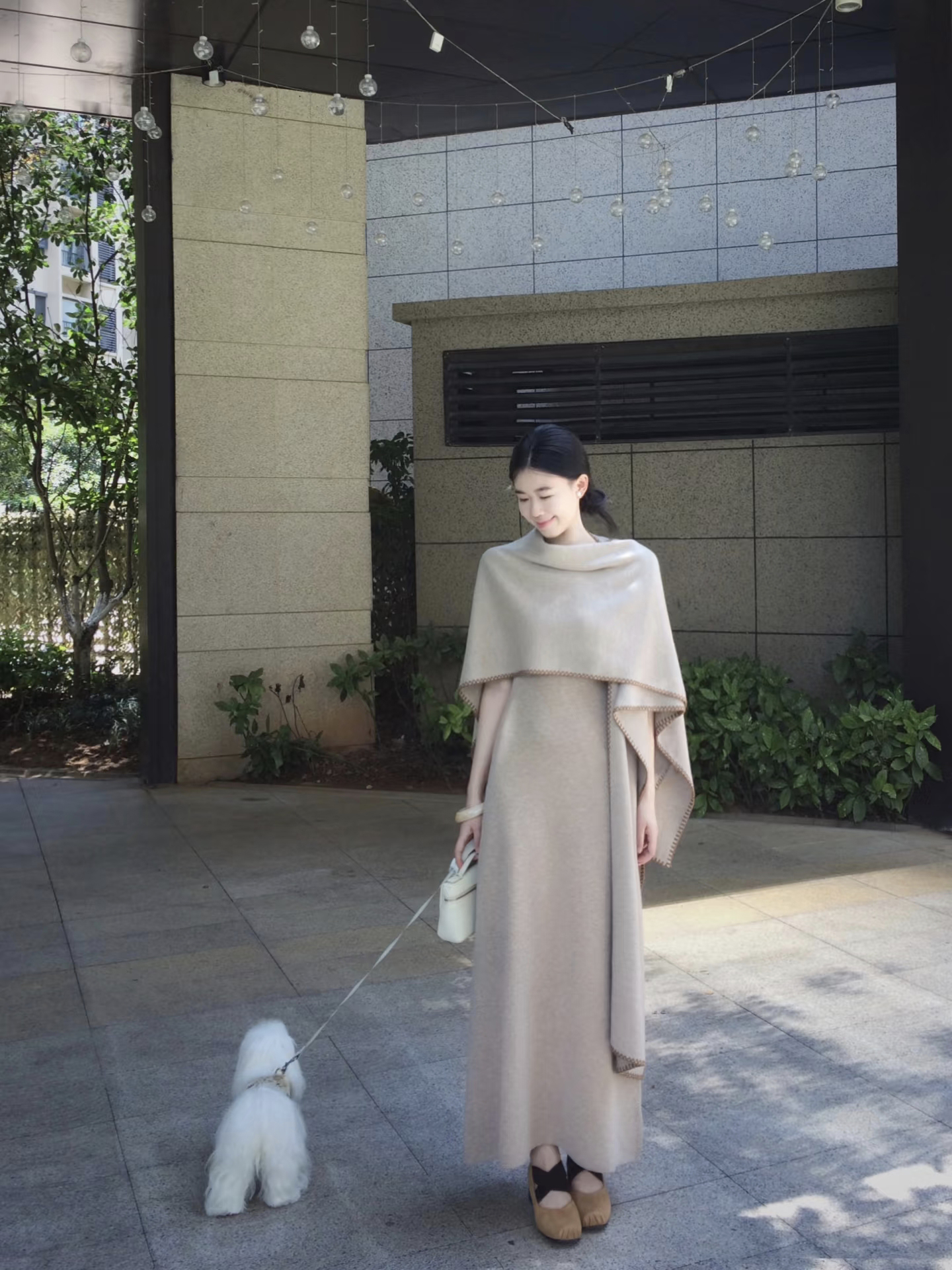 Women’s Elegant Knit Dress and Shawl Two-Piece Set for Fall