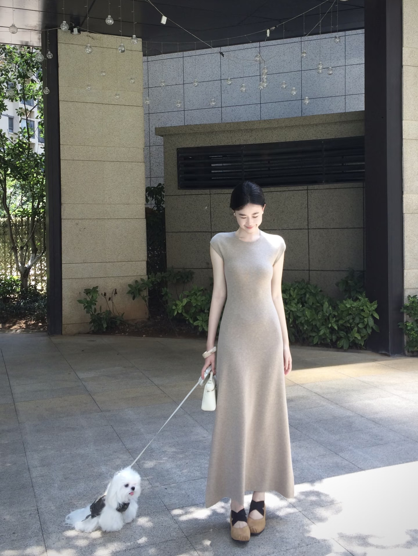 Women's Elegant Knit Dress and Shawl Two-Piece Set for Fall - Image 2