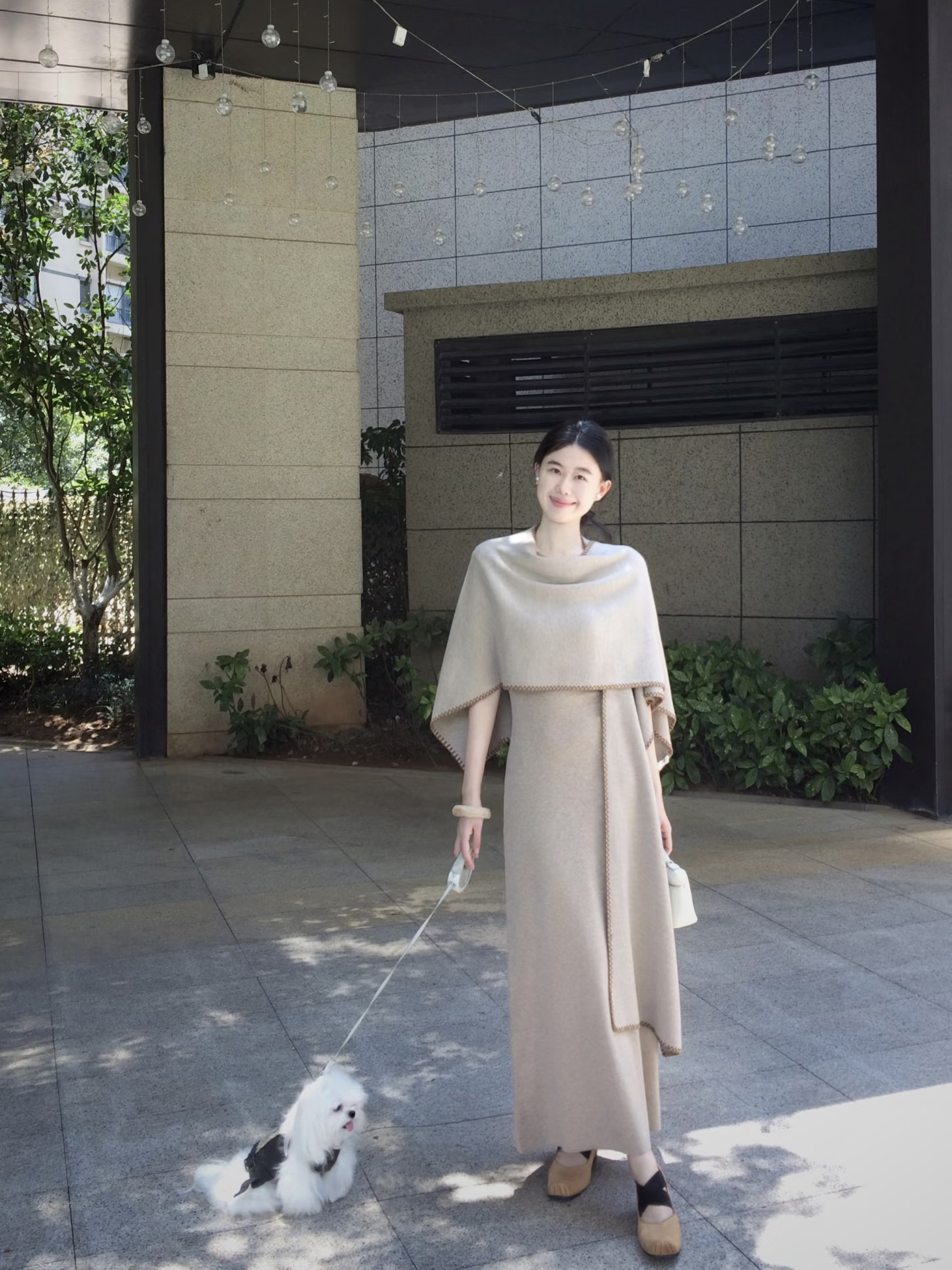 Women's Elegant Knit Dress and Shawl Two-Piece Set for Fall - Image 4