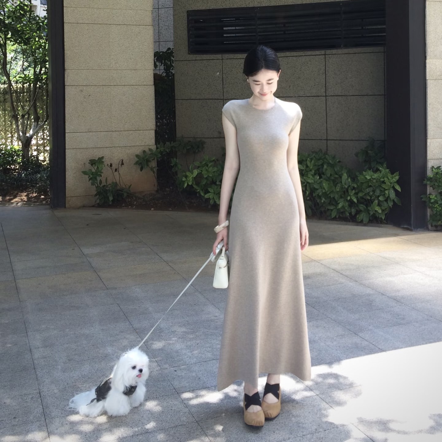 Women's Elegant Knit Dress and Shawl Two-Piece Set for Fall - Image 5