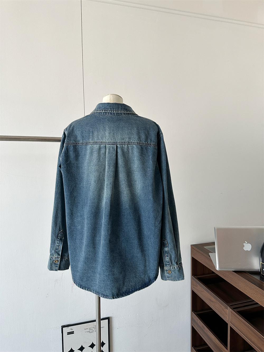 Women's Washed Distressed Denim Shirt 2026 Spring Loose Fit Casual Outerwear - Image 2